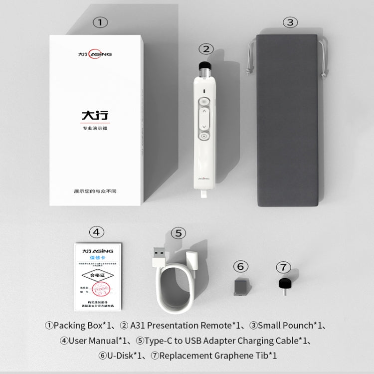 ASING A31 Multi-Functional Presentation Remote With Telescopic Teaching Rod Designed For Touch Screen