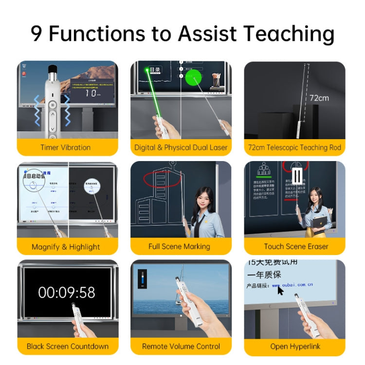 ASING A31 Multi-Functional Presentation Remote With Telescopic Teaching Rod Designed For Touch Screen