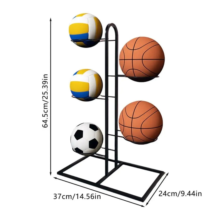 5 Layers Basketball Storage Rack Volleyball Stand Holder