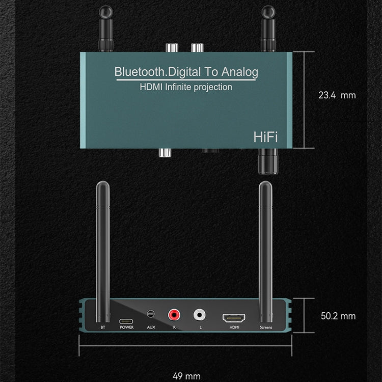 Bluetooth 5.0 Receiver Digital Optical Coaxial To Analog Microphone HD HDMI Wireless Screen Thrower Reluova