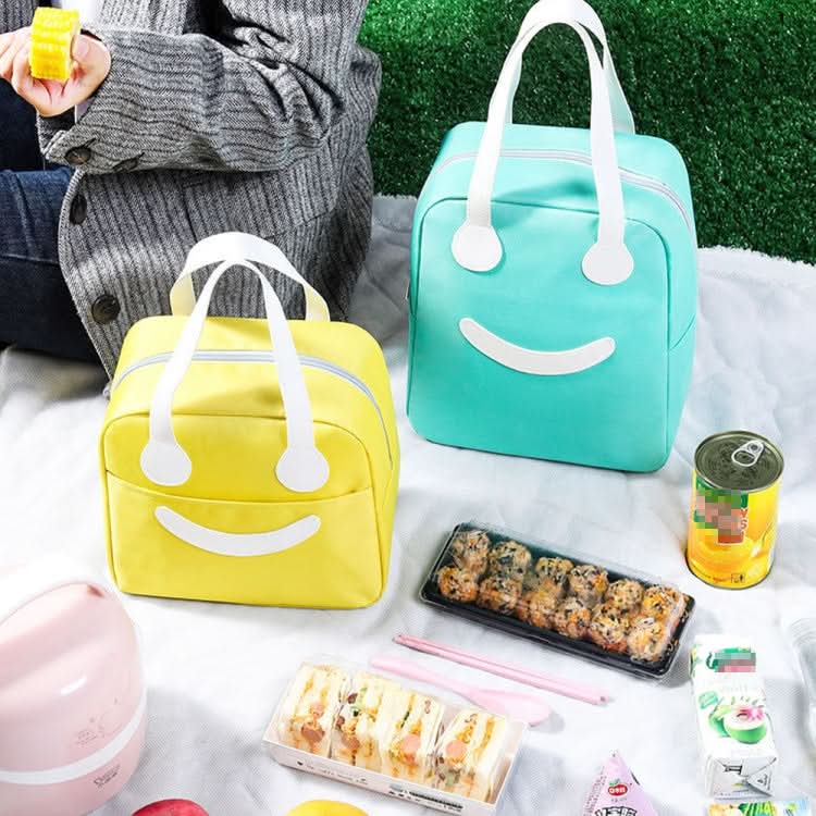 Smiley Face Lunch Box Bag Waterproof Insulated  Portable Bento Packet Reluova