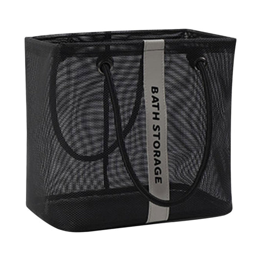 Mesh Toiletry Bag Basket Drainable Bath Bag Foldable Large Open Tote Bag