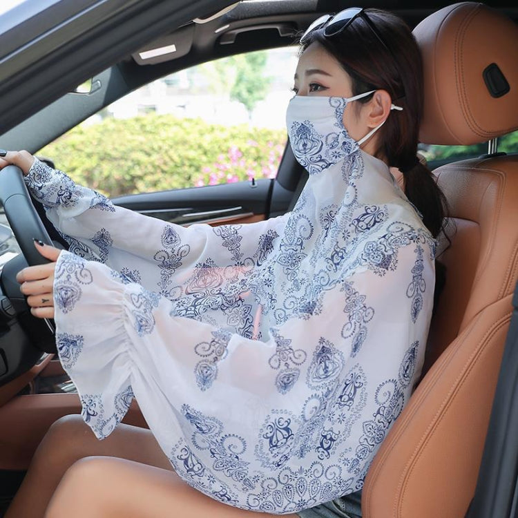 Ladies Summer Sun Shawl Riding Long Sleeve Cape Veil All-In-One Sun Protective Clothing