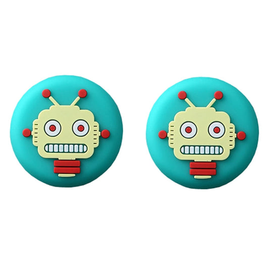 2pcs Thickened Door Handle Anti-Collision Sticker Bathroom Wall Cartoon Mats, Style: Robot-Reluova