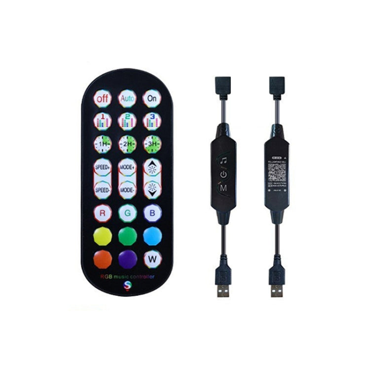 24-Key 2.4G Smart Colorful Running Water LED Light Strip Controller(Black)-Reluova