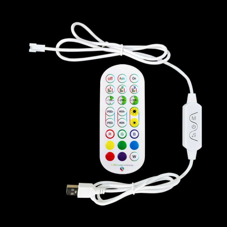 24-Key 2.4G Smart Colorful Running Water LED Light Strip Controller(White)-Reluova