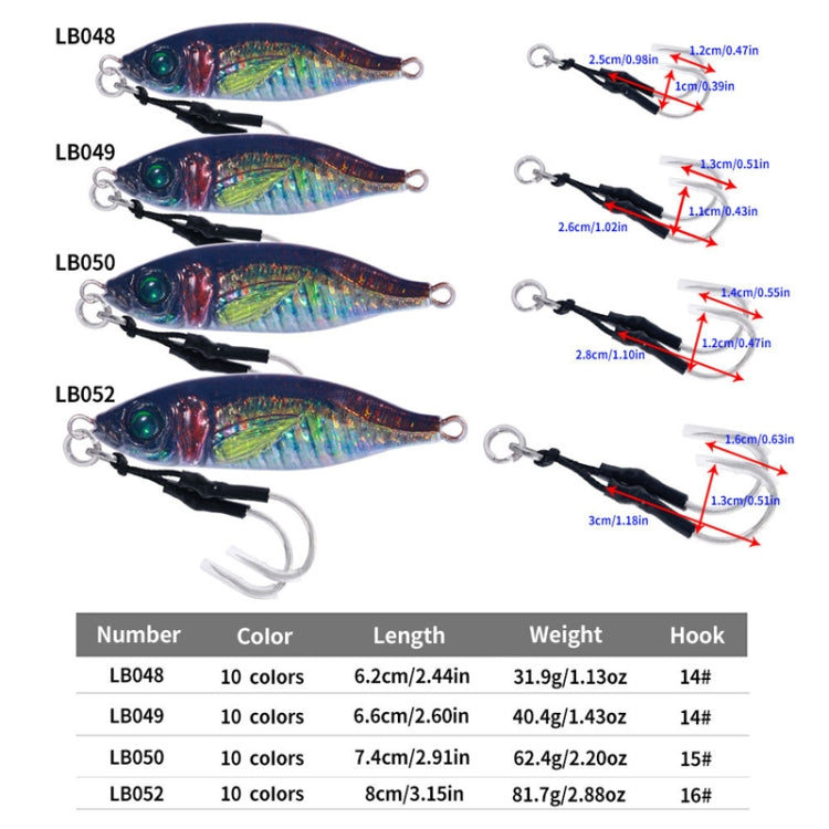 10colors /Set HENGJIA Iron Plate Lead Fish Dummy Bait Slow Cranking Sea Fishing Lures