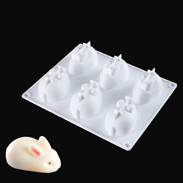 6-link Bunny Pudding Silicone Mold Cake Mousse Jelly Baking Grinder-Reluova