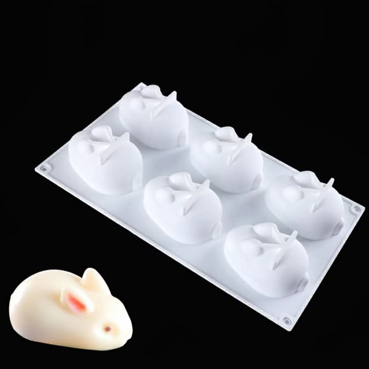 6-link Bunny Pudding Silicone Mold Cake Mousse Jelly Baking Grinder-Reluova