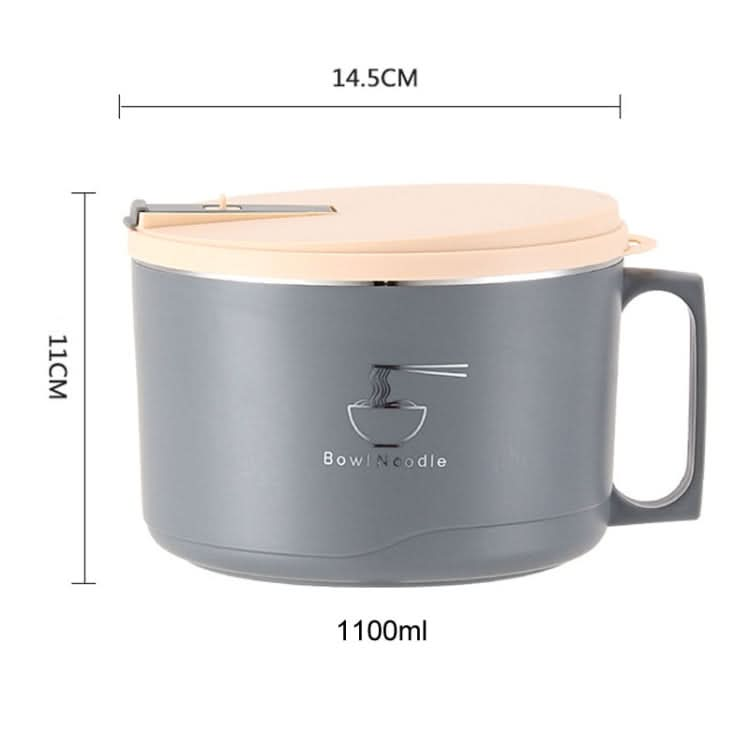 304 Stainless Steel Insulated Rice Bowl Dormitory Student Instant Noodle Bowl With Lid-Reluova