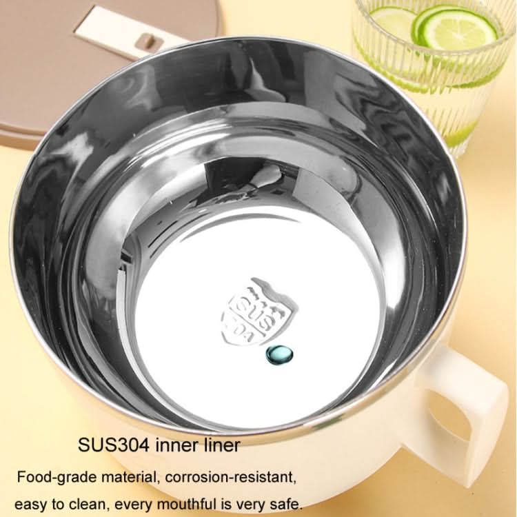 304 Stainless Steel Insulated Rice Bowl Dormitory Student Instant Noodle Bowl With Lid-Reluova