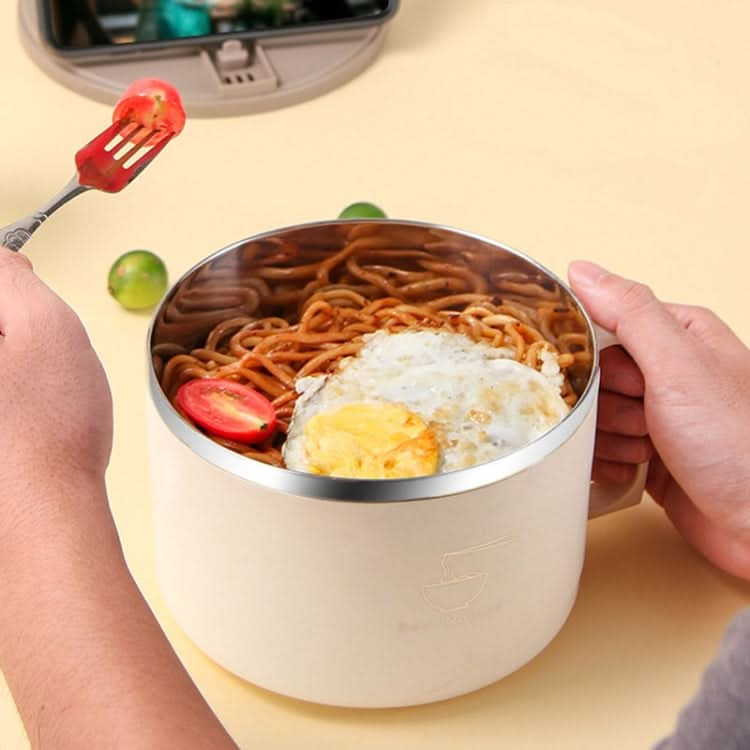 304 Stainless Steel Insulated Rice Bowl Dormitory Student Instant Noodle Bowl With Lid-Reluova