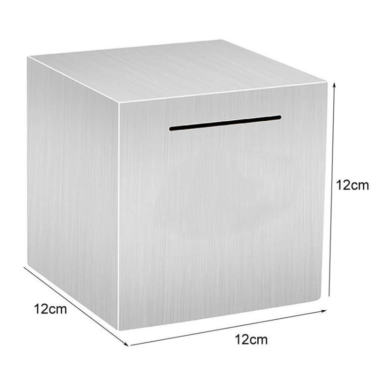 12x12x12cm Stainless Steel Money Box Only In, No Export Adult Children Savings Box-Reluova