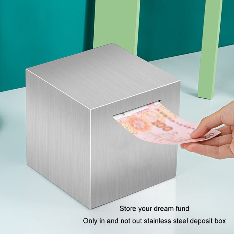 12x12x12cm Stainless Steel Money Box Only In, No Export Adult Children Savings Box-Reluova