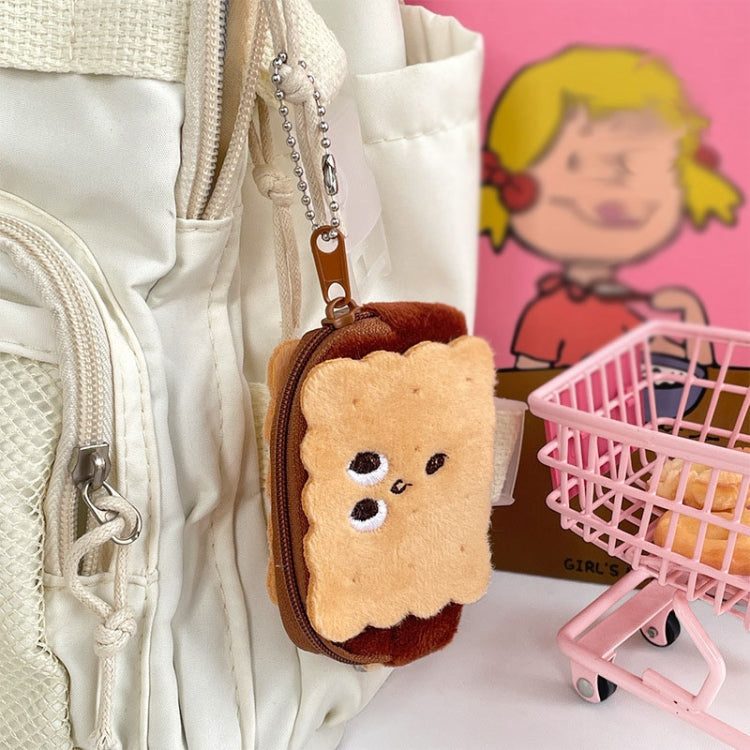 8.5x6cm Cartoon Cute Crooked Mouth Cookie Plush Coin Purse Data Cable Lipstick Storage Bag-Reluova