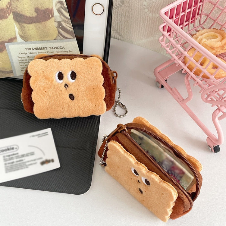 8.5x6cm Cartoon Cute Crooked Mouth Cookie Plush Coin Purse Data Cable Lipstick Storage Bag-Reluova