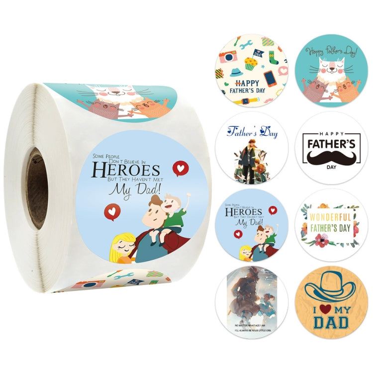 1.5 Inch  500pcs /Roll Happy Fathers Day Stickers For Box And Gifts Wrapping Decoration(Style Two)-Reluova