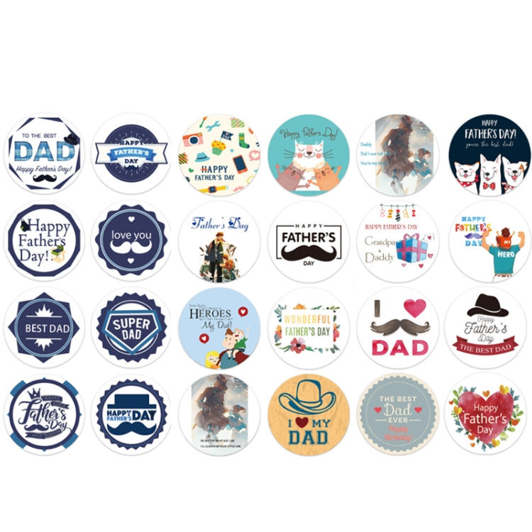 1.5 Inch  500pcs /Roll Happy Fathers Day Stickers For Box And Gifts Wrapping Decoration(Style Three)-Reluova