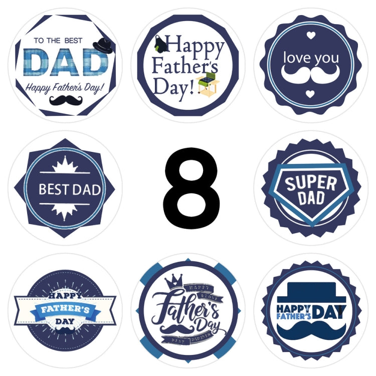 1.5 Inch  500pcs /Roll Happy Fathers Day Stickers For Box And Gifts Wrapping Decoration(Style Three)-Reluova