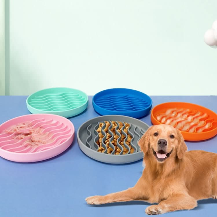 20cm  Round Pet Licking Mat With Large Suction Cup Dog Slow Food Plate(Mint)-Reluova