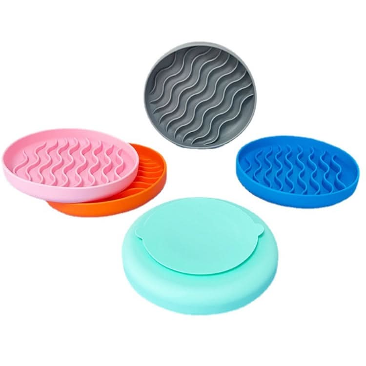 20cm  Round Pet Licking Mat With Large Suction Cup Dog Slow Food Plate(Mint)-Reluova