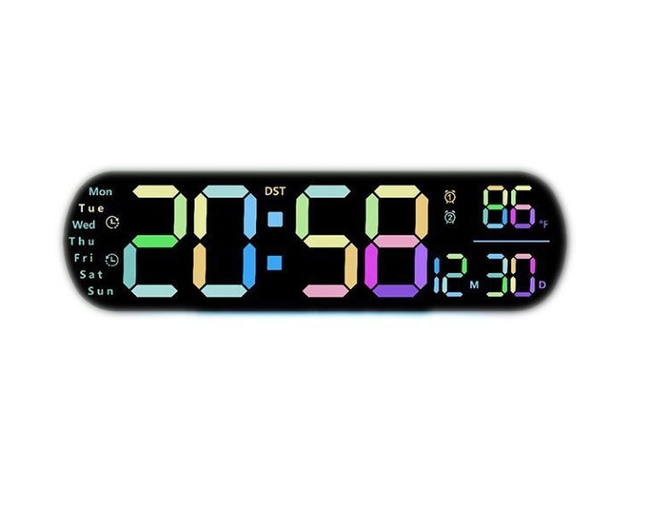 Remote Control Digital Display Atmosphere Light Wall Clock Living Room Decoration Clock My Store