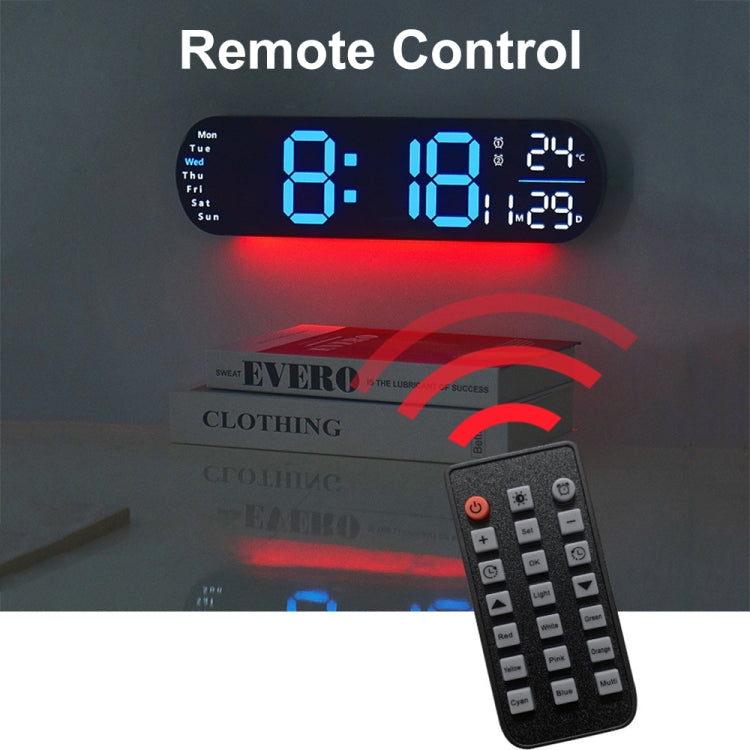 Remote Control Digital Display Atmosphere Light Wall Clock Living Room Decoration Clock My Store