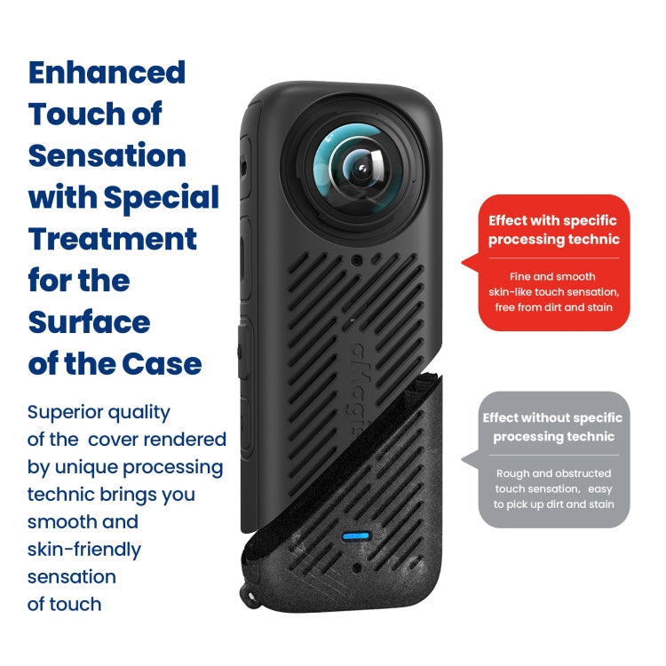 For Insta360 X4 AMagisn Silicone Protective Cover