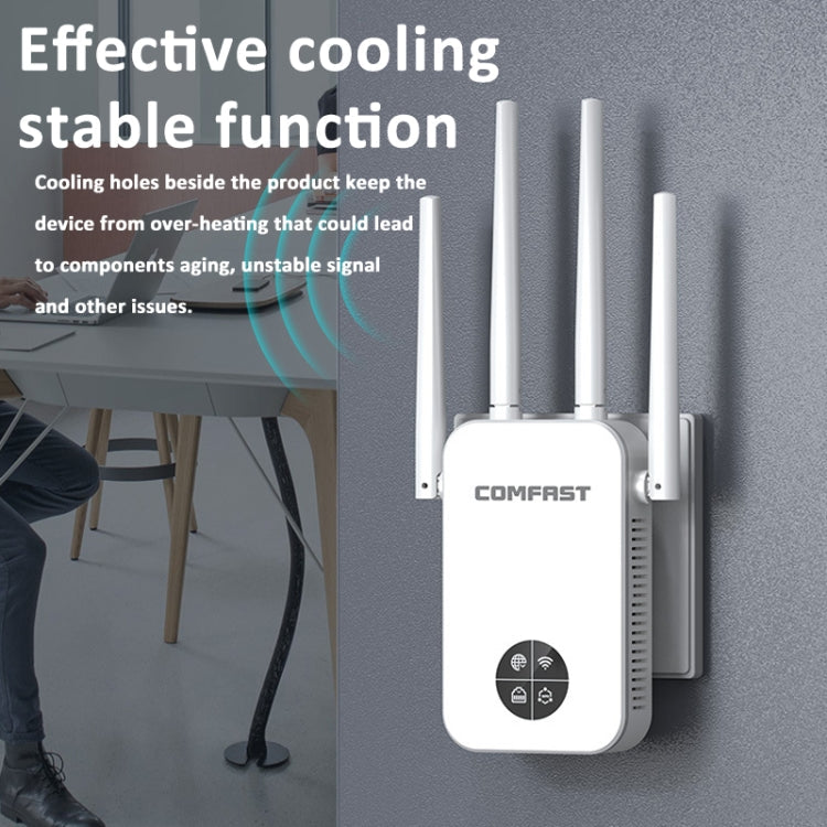 COMFAST 762AC 1200Mbps WiFi Signal Booster Dual Band WiFi Repeater with OLED Display Screen My Store