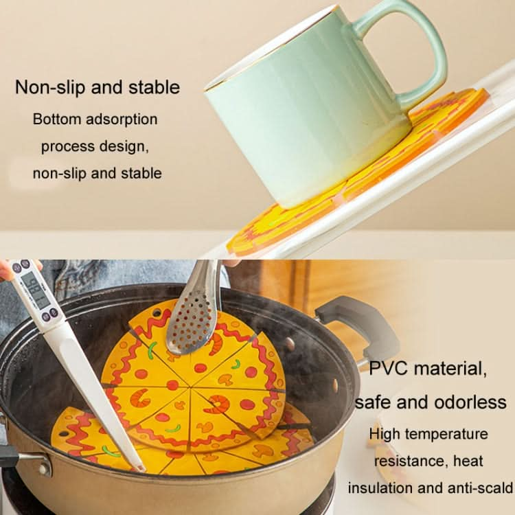 Silicone Insulated Table Placemat Pizza Shaped Bowl Mat PVC Coasters Reluova