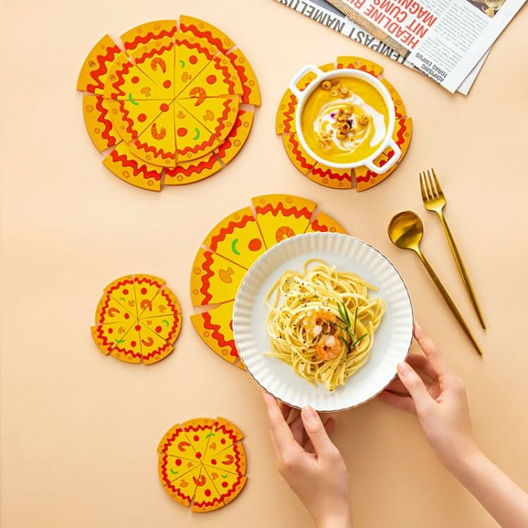 Silicone Insulated Table Placemat Pizza Shaped Bowl Mat PVC Coasters Reluova