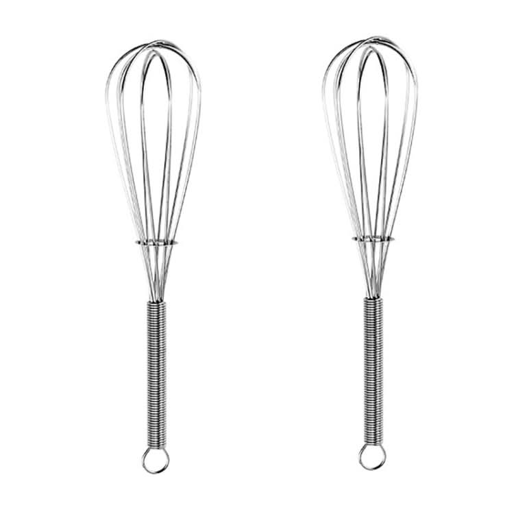 2pcs Household Manual Spring Beater Handheld Stainless Steel Mini Whisk-Reluova