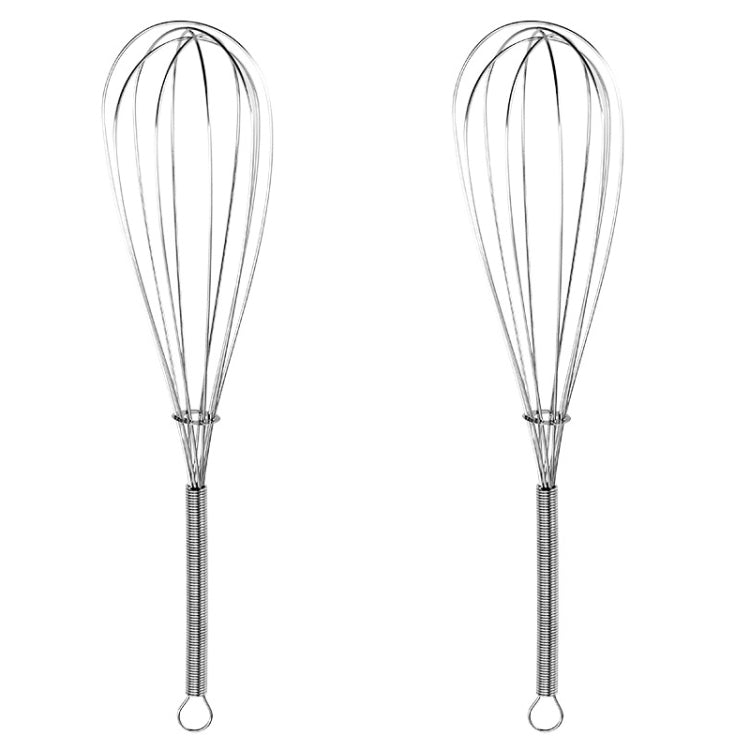 2pcs Household Manual Spring Beater Handheld Stainless Steel Mini Whisk, Size: 12 inch-Reluova