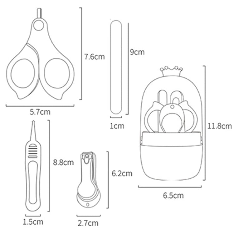 4-In-1 Infant Nails Clippers Newborn Cleaning Care Set(Purple)-Reluova