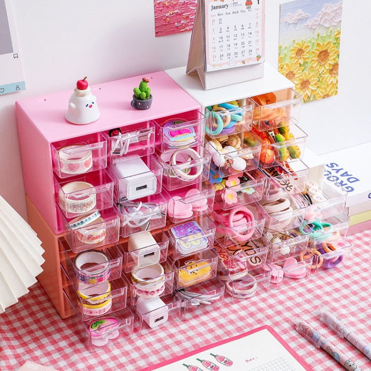 Transparent Desktop Small Objects Compartment Drawer Organizer Hair Accessories Storage Case