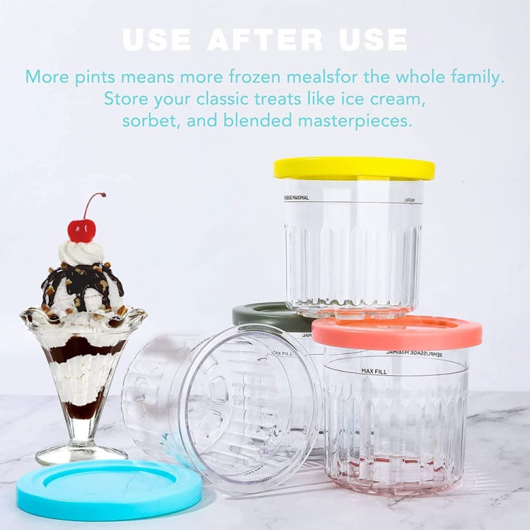 For Ninja NC299AMZ NC300s 4pcs/Set Ice Cream Storage Containers with Lids