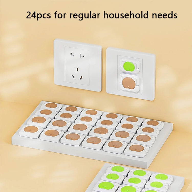 24pcs /Pack Children Anti-Shock Swivel Socket Protective Cap Power Jack Cover(Brown)-Reluova