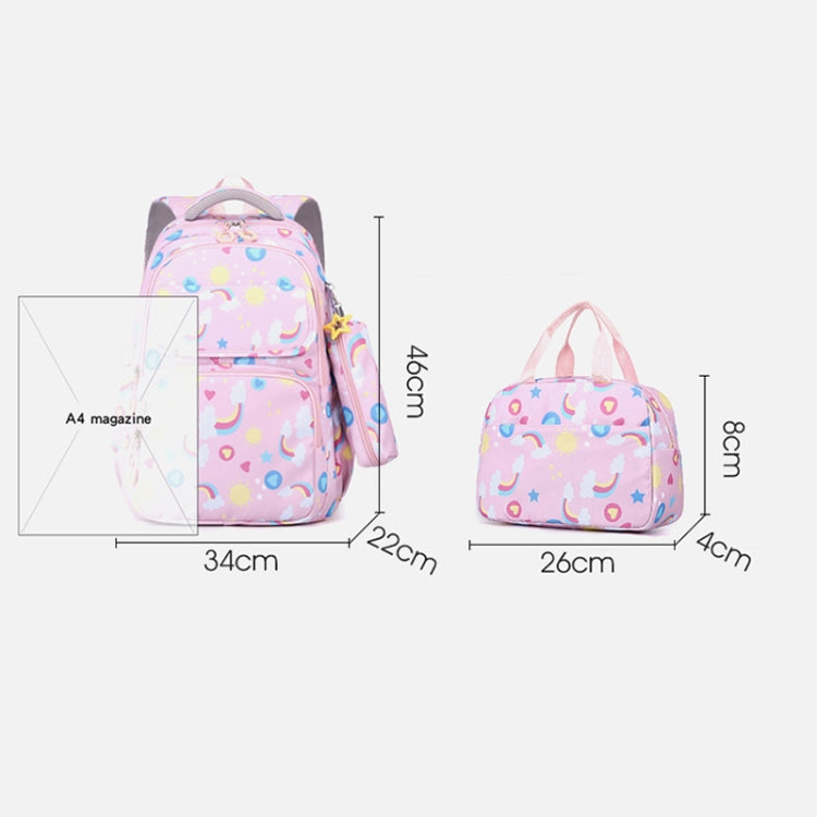 3 In 1 Kids  School Backpack Small Student Book Bag with Lunch Bag ï¼?Pencil Case(Pink)-Reluova