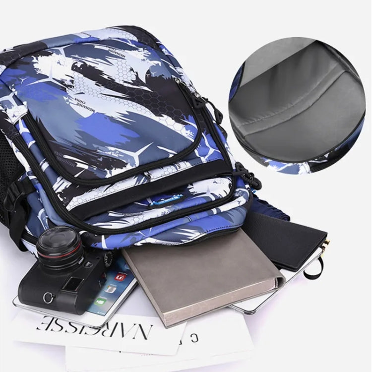 2 In 1 Men Backpack Lightweight Outdoor Daypack Boys Bookbag With Chest Bag, Spec: Blue Honeycomb-Reluova