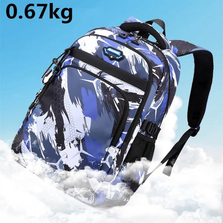 2 In 1 Men Backpack Lightweight Outdoor Daypack Boys Bookbag With Chest Bag, Spec: Blue Honeycomb-Reluova