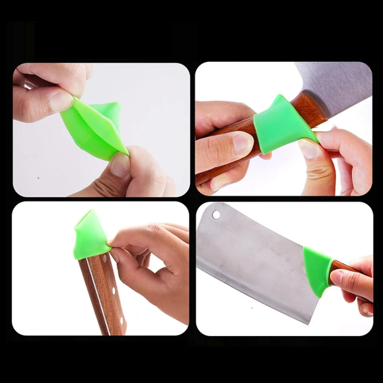 5pairs Home Kitchen Silicone Handle Protector Knife Back Protective Cover-Reluova