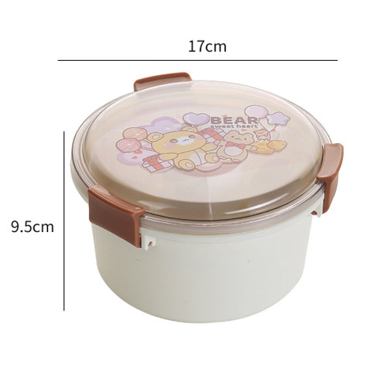 1100ml Cartoon Round Microwaveable Bento Box Outdoor Student Lunch Box(Beauty Pink)-Reluova