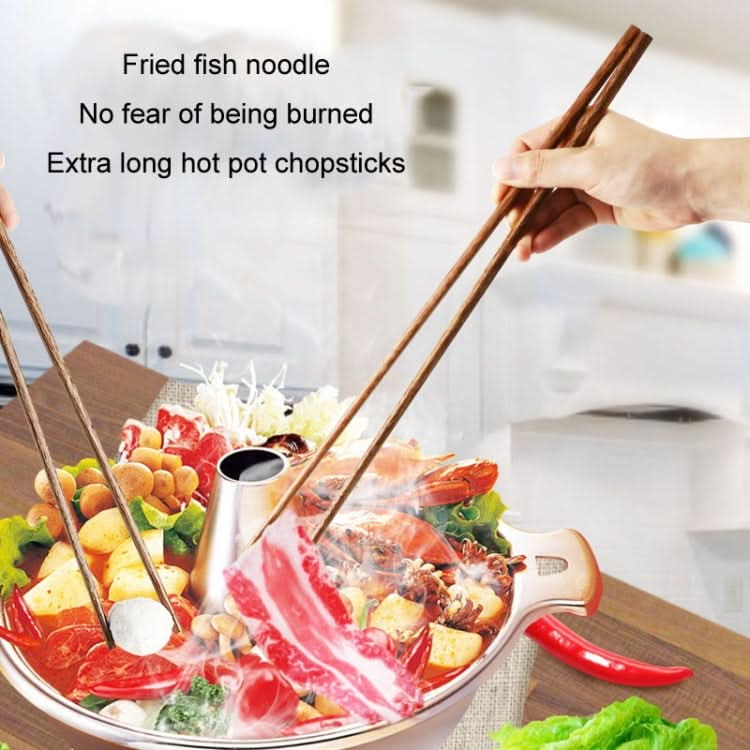 Wooden Extra Long Chopsticks Household Anti-scald Non-slip Chopsticks For Hotpot Frying Reluova