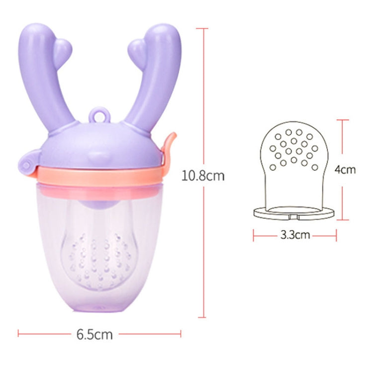 Baby Pacifier Fruit Vegetable Auxiliary Feeder Cute Deer Fruit Bite Pouch Teething Stick My Store