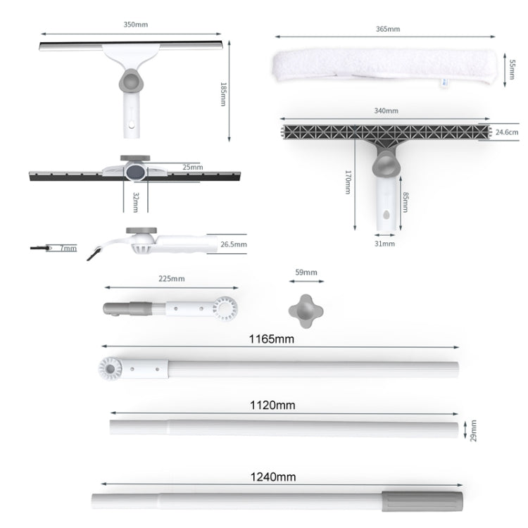 Household Universal Splicing Pole Glass Wiper Glass Cleaning Tools Standard Set My Store