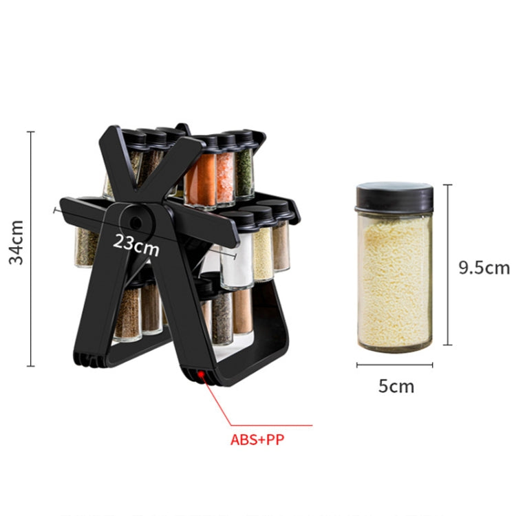 18-in-1 Rotating Ferris Wheel Kitchen Condiment Bottle Holder Set(Black)-Reluova