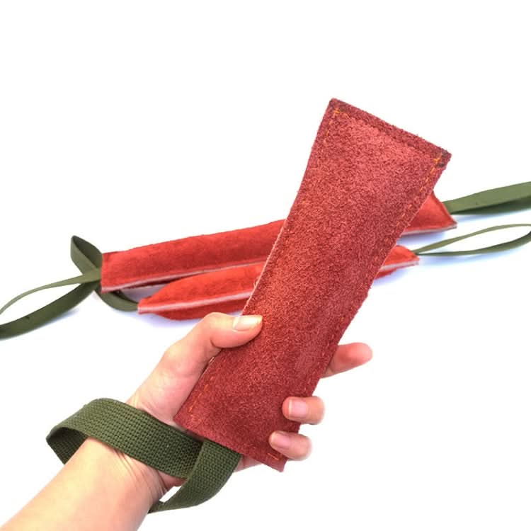 6.7 x 20cm Cowhide Training Dog Bite Stick Pet Toning Toys(Brick Red)-Reluova