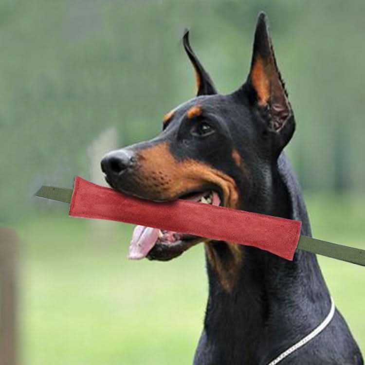 6.7 x 30cm Cowhide Training Dog Bite Stick Pet Toning Toys(Brick Red)-Reluova