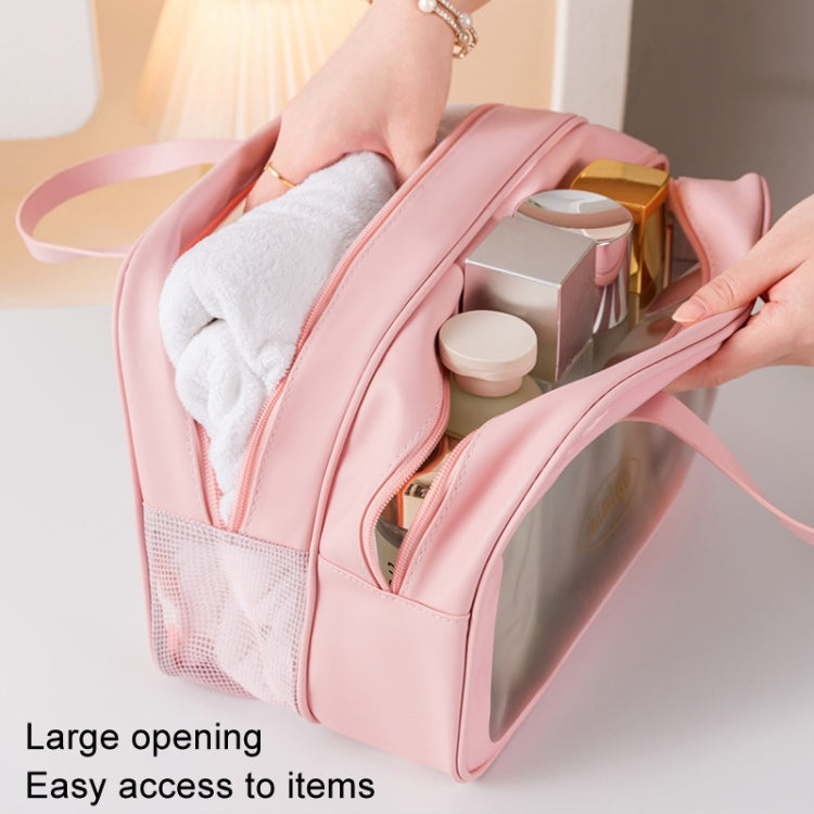 PU Dry And Wet Separation Washing Bag Double Layer Large Capacity Handheld Cosmetic Bag My Store