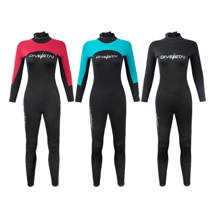 DIVESTAR 3mm Women One-piece Wetsuit Long-sleeved Warm Surfing and Snorkeling Clothes